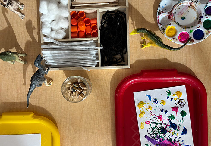 Plastic animals, cotton balls, lids, and other non paintbrush materials